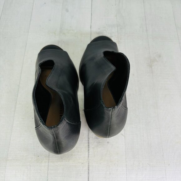 Lucky Brand JOAL Leather Ankle Block Open Toe Stacked Heels Booties Sz 10 M 41.5 - Picture 7 of 16